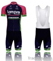 men Lampre Cycling Bicycle Outdoor Sports Breathable Jersey sets