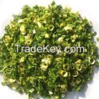 Dried spring chives with green and leaves