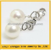 Elegant 925 Sterling Silver Freshwater Lovely Heart Pearl Earring