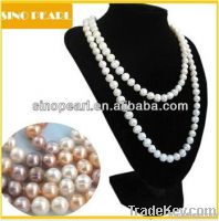 Long Pearl necklace 100% nuture pearl 160CM, Clothes Accessories Neckl