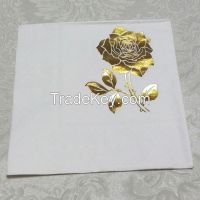 Hot Stamp Gold Color Napkins, Gold Foil Paper Napkins
