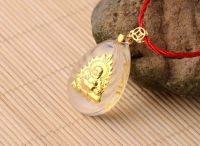 Crystal crystal new Maitreya Buddha Pendant inlaid with gold