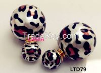 Fashion  girl round shape double side earrings LTD79