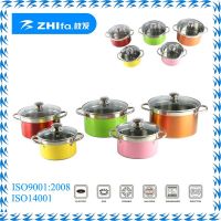 10pcs stainless steel colorful cookware set for sale and gift 