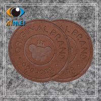 Custom leather tags with stamped foiled logo for Clothing Jeans PU leather label custom brand name Leather Garment Labels key label tags for handwork