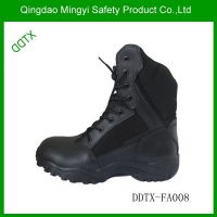 DDTX-FA008  High quality black genuine leather military army boots