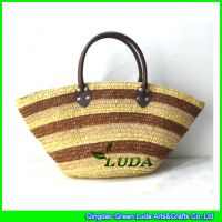 LDMC-079 wholesale striped women wheat straw bags