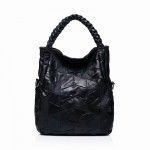 Black Leather Shoulder bag S674