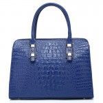 Blue Leather Tote bag T362