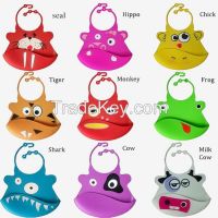 Baby bibs made from 100% food grade silicone material, soft but durable, easy to clean