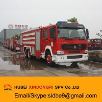 sinotruk 6*4 dry powder water /foam tank fire truck