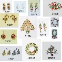 Christmas Earrings, Necklace, Bracelet, Brooch