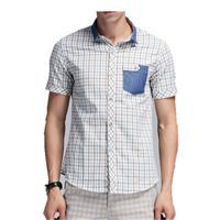 Men's Checkered Casual Short Sleeve Shirt