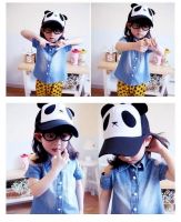 Hot selling panda kids pure cotton hats and caps