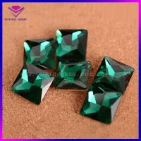 Square nano green synthetic spinel jewelry
