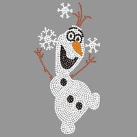 The Snowman Olaf In Frozen Rhinestone Motif For Tshirts Iron On Transfer