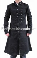 MENS LONG TRENCH COAT COTTON WITH BUTTONS 