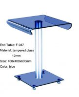 F-047 fashional blue glass table