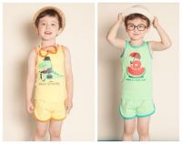 Children summer clothing sets kids vest and shorts suits baby boy clothing