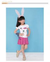 Baby girl's cartoon clothing suits T-shirts and skirts