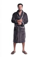 Men's coral fleece night robe boy's winter bathrobe 