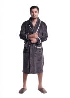 Men's coral fleece night robe boy's winter bathrobe