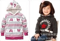 Girl autumn coating kids fleece cartoon hoodies