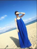 GOPCHE Blue chiffon beach wear women dress