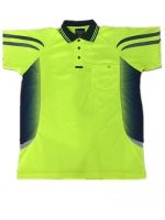 Hivis OEM 100%polyester sublimation raglan sleeve Polo Collar T-shirt
