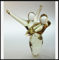 Art Glass Abstract Figures Trophy