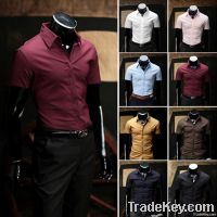 Free shipping! Men's day silk cotton shirts with short sleeves