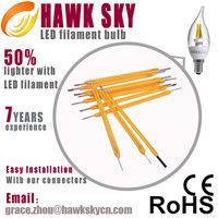 plastic ceramics aluminum E27/E17 led bulb led filament light factory