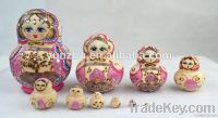 Basswood Gouache Style Russian Nesting Dolls