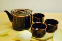 Black Temoku Tea set