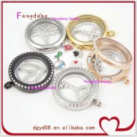 316 stainless steel round floating charm  locket jewelry 