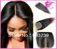 Straight Indian Virgin Hair Closure,3.5"x 4" Lace Closure Bleached Knots