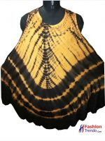 Yellow Black Tie Die Umbrella Dress