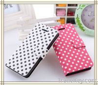 PU wallet flip cover case stand for apple iphone 5c