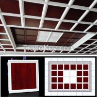Yiwu Living room Home Interior Decoration False ceiling 45x45cm Wooden Pattern Clip in aluminum ceiling tile