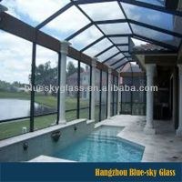 LT AS/NZS 2208 8mm 10mm 12mm toughened safety glass for pool fencing with polished charmfered edge