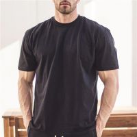 Wholesale high neck oversized t shirt men plain boxy fit t shirt heavy 100% t shirt cotton