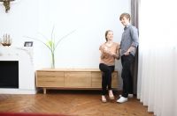 Scandinavian and contemporary oak TV stand