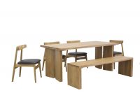 Modern solid oak big dining table set