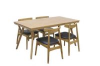 Scandinavian and contemporary oak dining table set