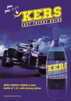 KERS ENERGY DRINK in blue bottle of 1.5 liter with dosign siphon