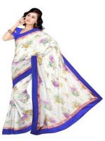 Miraculous for corporate pastel white art georgette saree