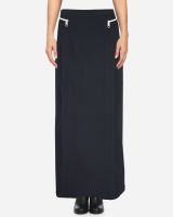 S16SK401-2 Zippers Plain Maxi Skirt