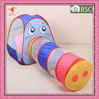 Elephant kids play tent with tunnel