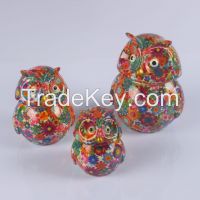 Home decorate ,children gift ,money box ,piggy bank ,coin box ,animal shape ,owl,ceramic ,pottery