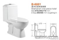 One-piece Toilet, Washdown, S-trap, Economical for Projects